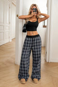 Plaid Wide Leg Pants - CELIVINE