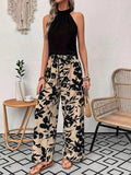 Printed Wide Leg Casual Pants - CELIVINE