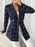 Tweed Double - Breasted Blazer - CELIVINE