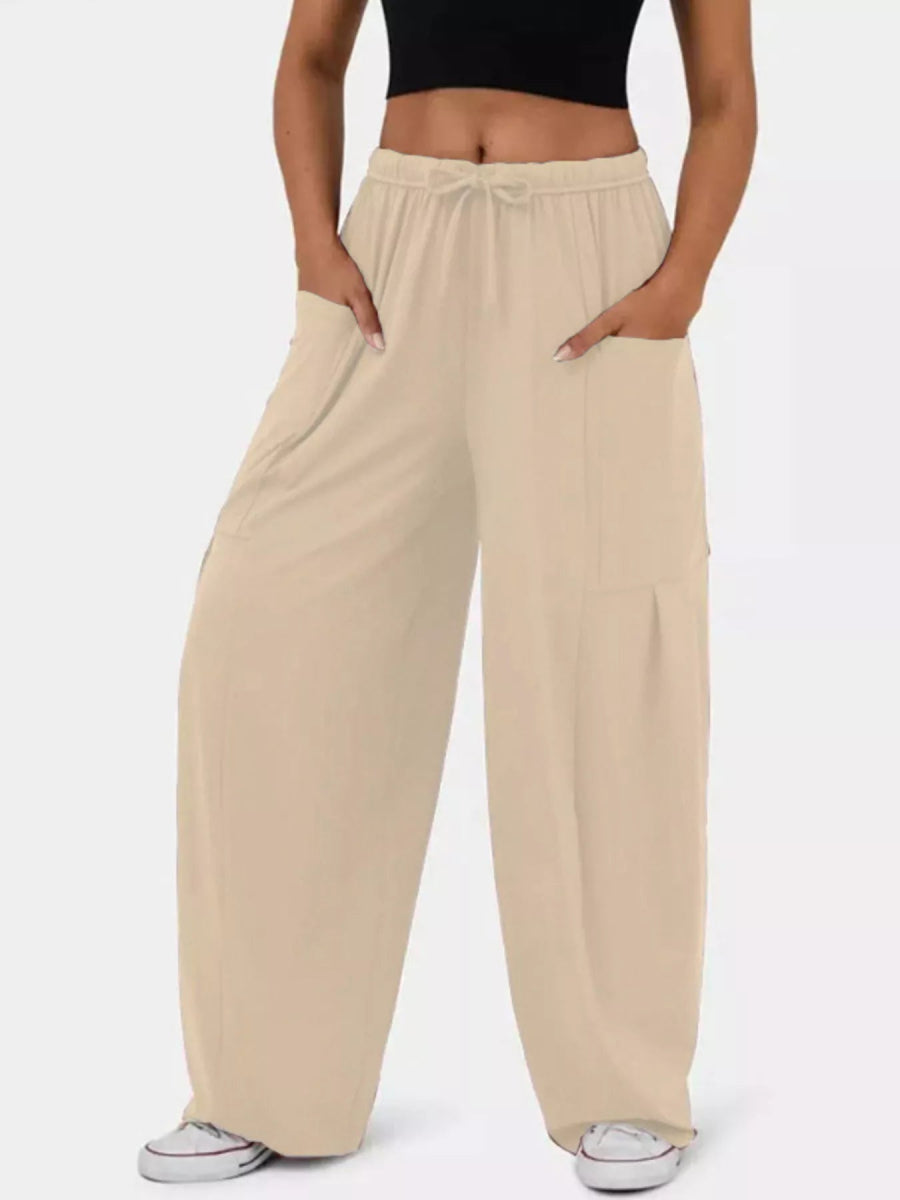 Drawstring Wide Leg Pants - CELIVINE