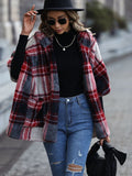 Plaid Hooded Coat with Pockets - CELIVINE