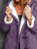 Full Size Cozy Sherpa Lined Toggle Coat with Hood Plus Size - CELIVINE