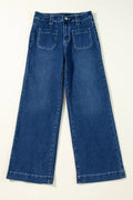 Wide Leg Pocketed High Waist Jeans - CELIVINE
