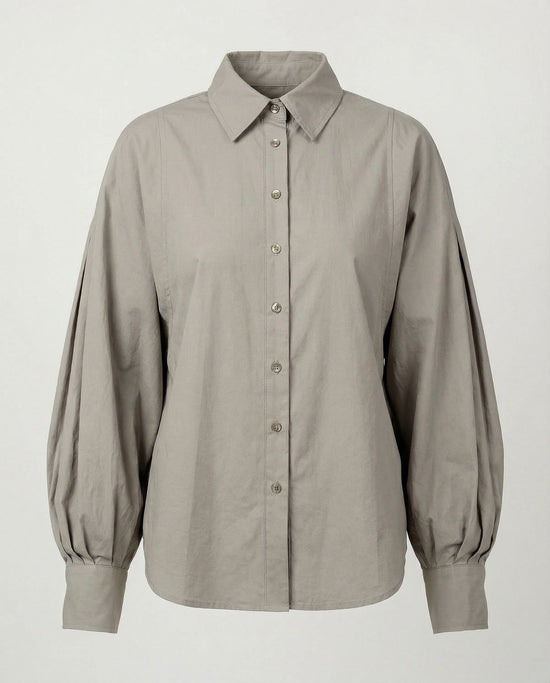 Collared Button - Front Long Sleeve Shirt - CELIVINE