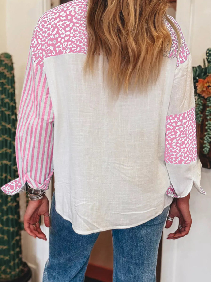 Leopard Striped Western Casual Shirt - CELIVINE