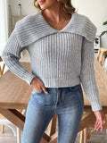 Cable - Knit Long Sleeve Sweater - CELIVINE
