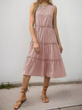Frill Tiered Midi Dress - CELIVINE