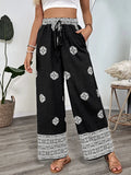 Boho Print Wide Leg Pants - CELIVINE