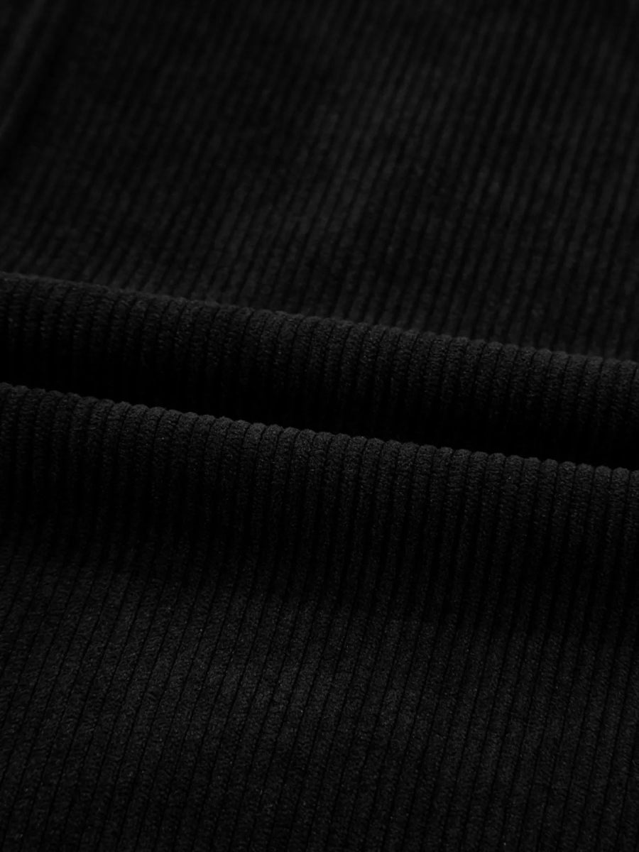 Corduroy Sleeveless Mini Dress with Patched Pockets - CELIVINE