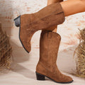 Point Toe Block Heels Boots - CELIVINE