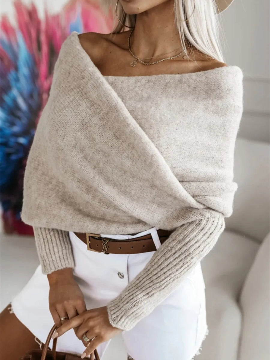 Long Sleeve Cropped Knit Top - CELIVINE