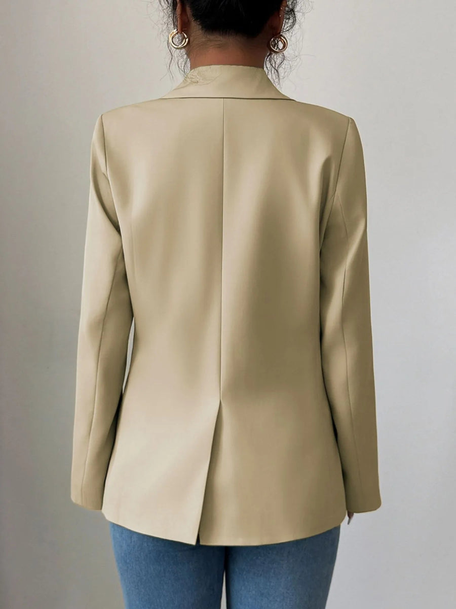 One Button Lapel Collar Blazer - CELIVINE