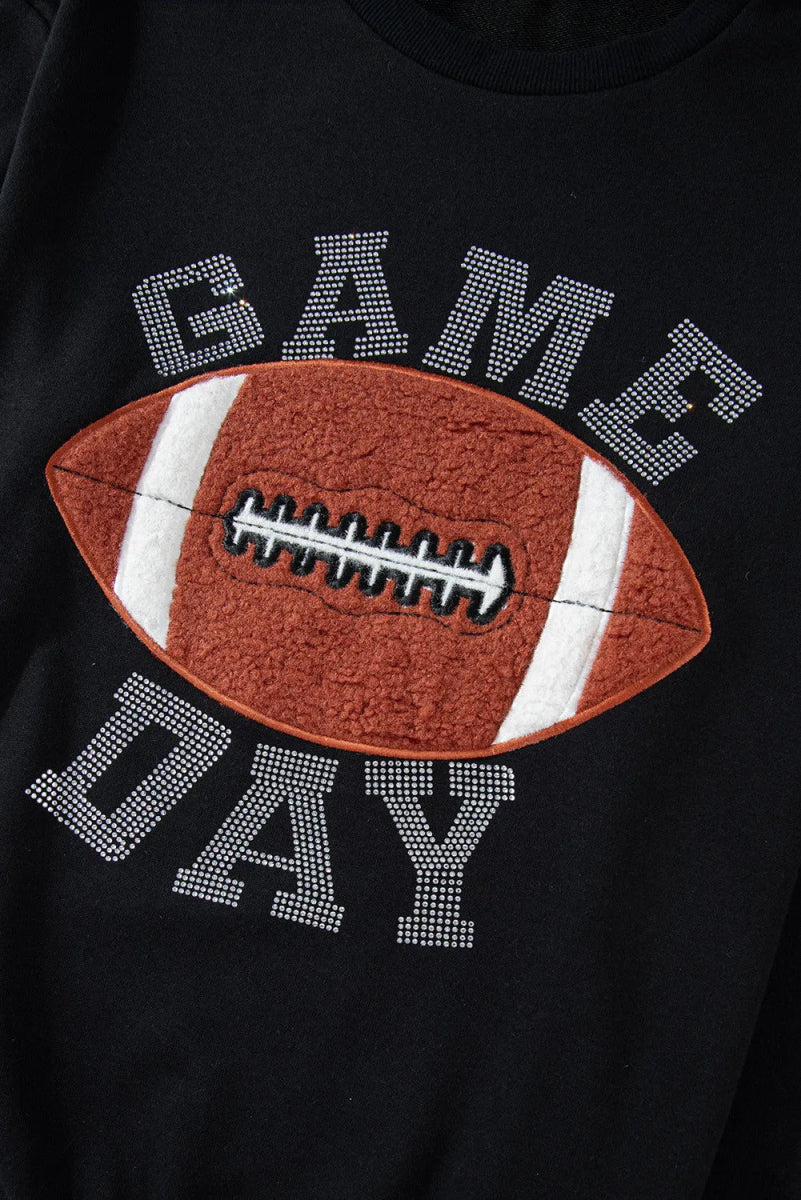 GAME DAY Football Round Neck Long Sleeve Top and Shorts Set - CELIVINE
