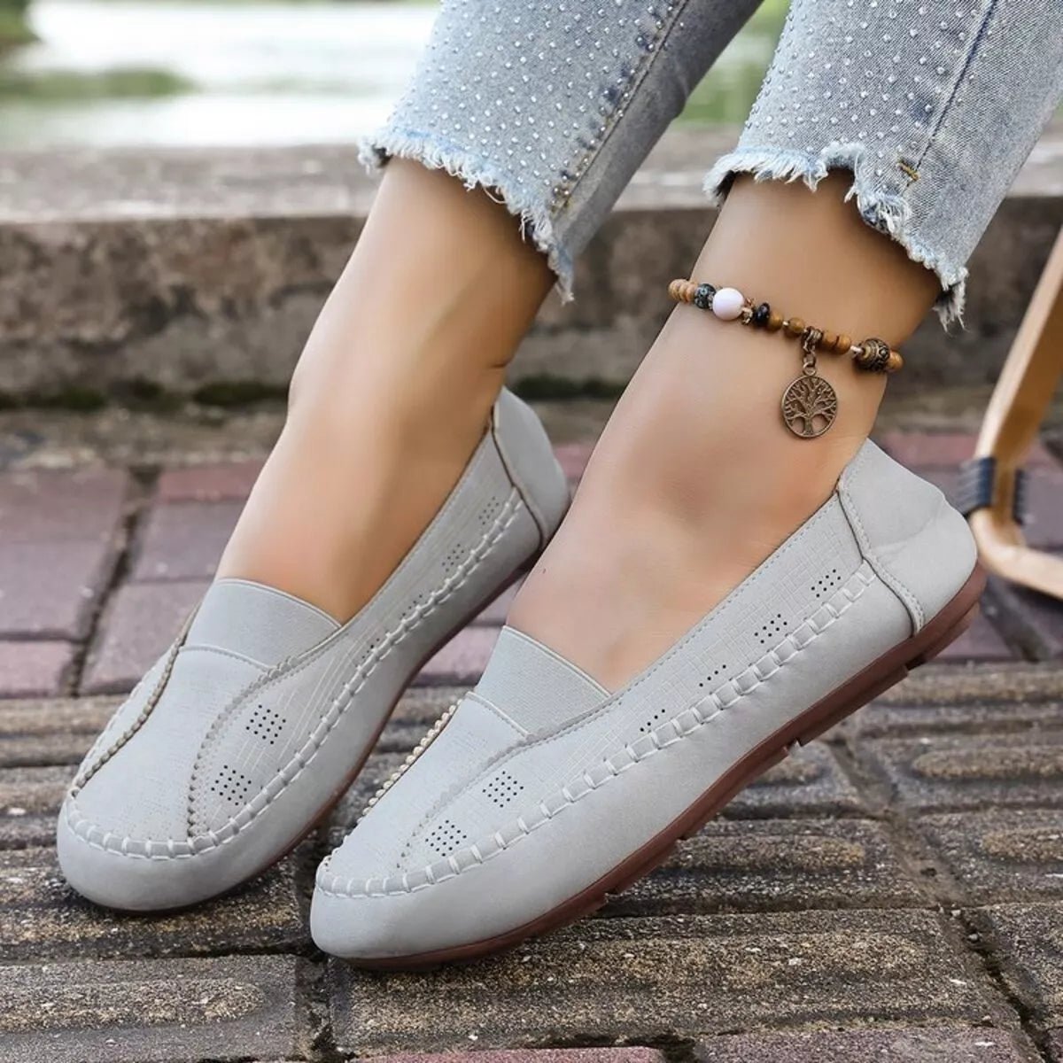 Round Toe Flats Slip - Ons - CELIVINE
