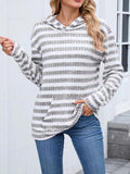 Striped Dropped Shoulder Hoodie - CELIVINE
