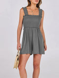 Smocked Square Neck Summer Romper - CELIVINE