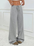 Striped Wide Leg Drawstring Pants - CELIVINE