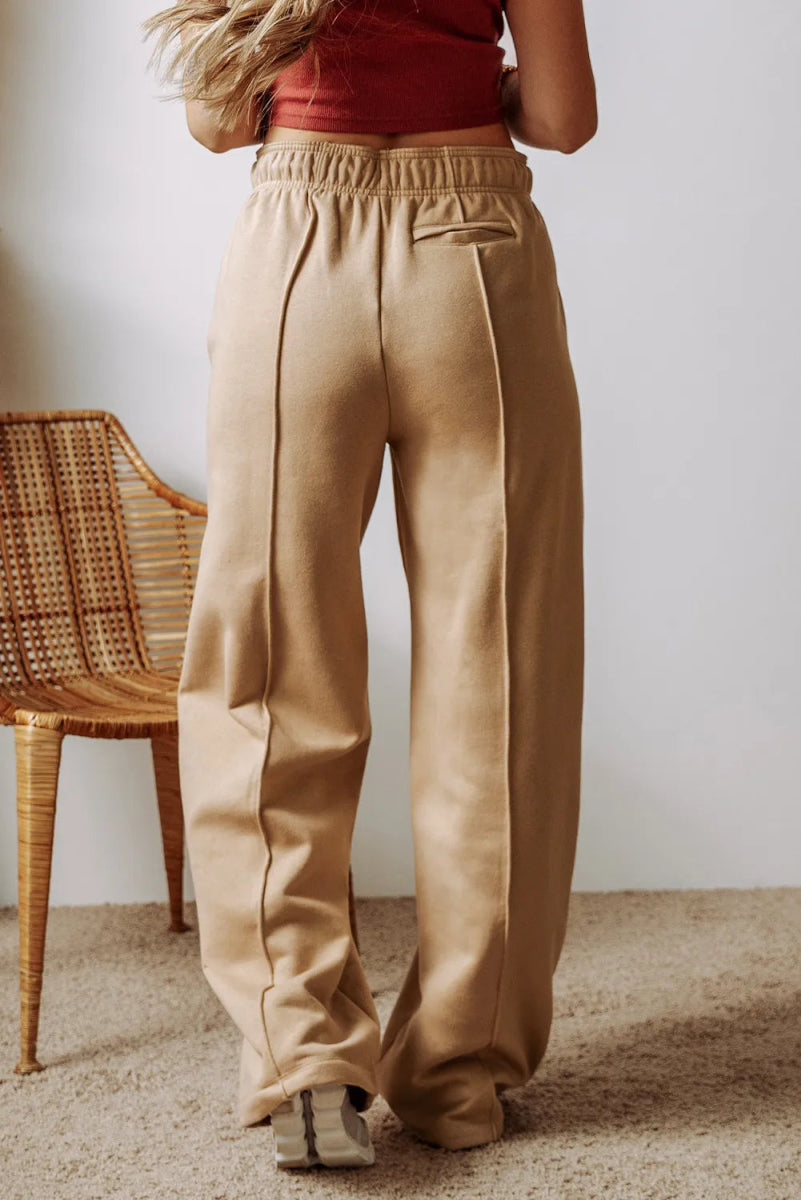 Drawstring Wide Leg Pants with Pockets - CELIVINE