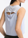 Round Neck Cropped Active Tank - CELIVINE
