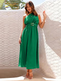 Single Shoulder Midi Dress - CELIVINE