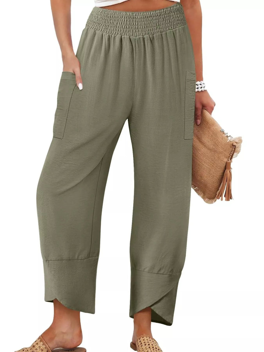 Elastic Waist Pants - CELIVINE