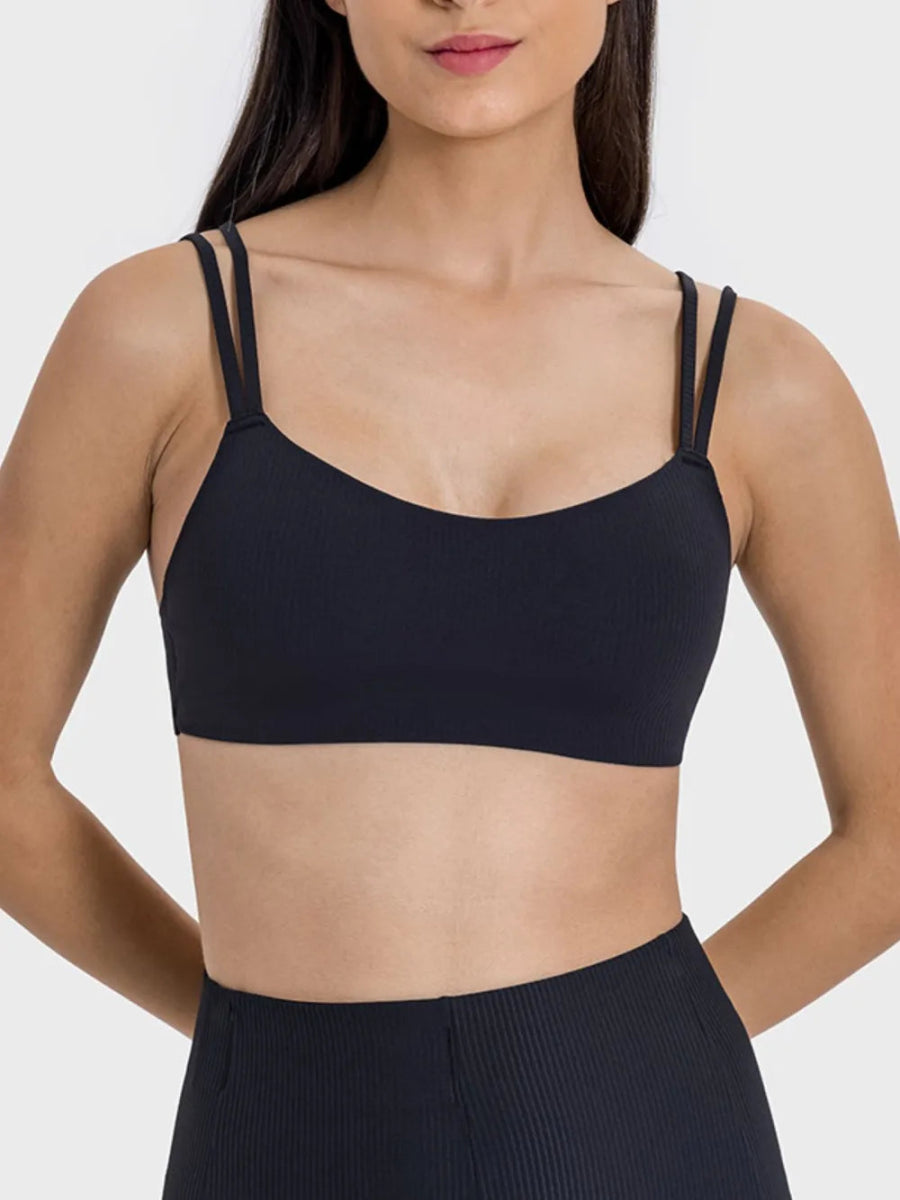 Scoop Neck Double Strap Active Cami - CELIVINE