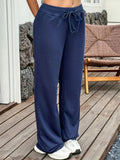 Drawstring Wide Leg Active Pants - CELIVINE
