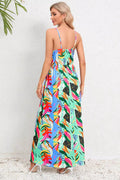 Printed Surplice Maxi Cami Dress - CELIVINE