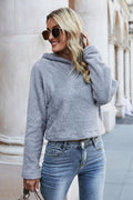 Long Sleeve Fuzzy Hoodie - CELIVINE