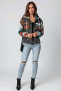 Drawstring Hooded Pocketed Denim Jacket - CELIVINE