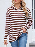 Striped Dropped Shoulder Hoodie - CELIVINE