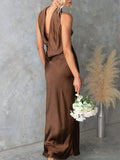 Satin Tube Maxi Dress - CELIVINE