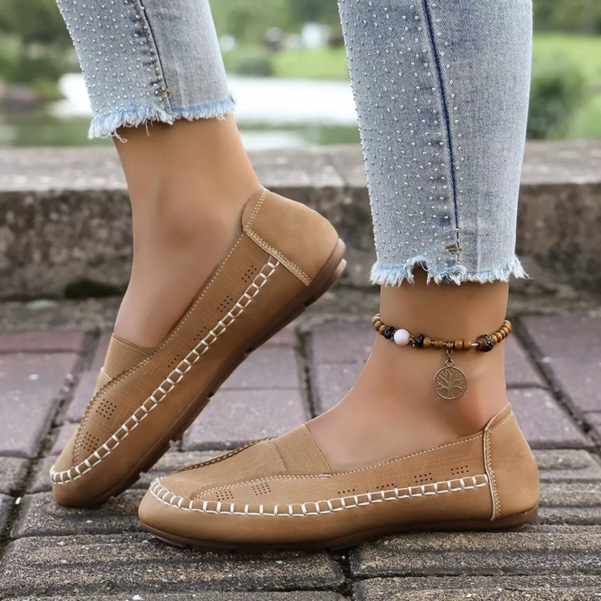 Round Toe Flats Slip - Ons - CELIVINE