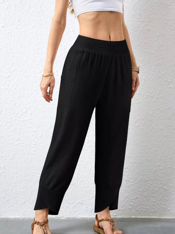 Elastic Waist Pants - CELIVINE