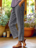 Full Size Side Decor Button Casual Wide Leg Pants Plus Size - CELIVINE