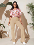 Full Size High - Waist Flare Active Pants Plus Size - CELIVINE