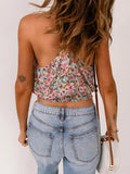 Floral Print Halter Cami - CELIVINE