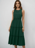 Frill Tiered Midi Dress - CELIVINE