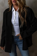 Button Up Long Sleeve Blazer - CELIVINE