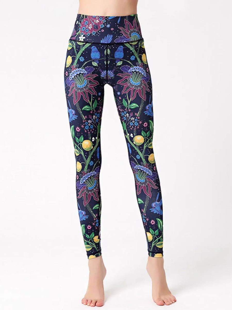Graphic High Waist Active Leggings - CELIVINE