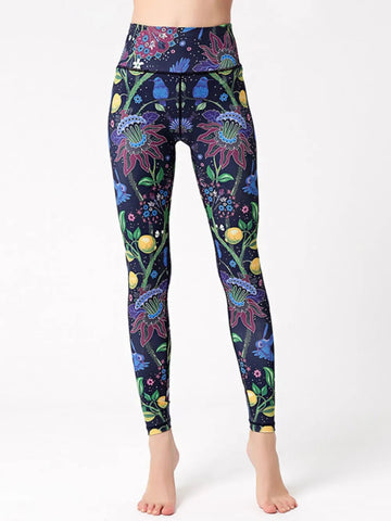 Graphic High Waist Active Leggings - CELIVINE