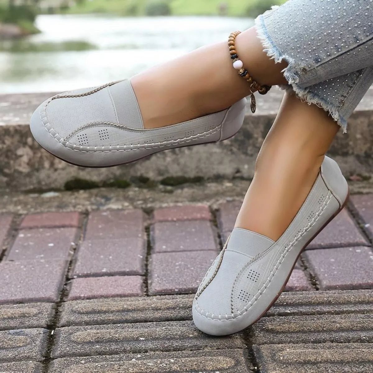 Round Toe Flats Slip - Ons - CELIVINE