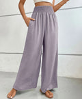 High - Waisted Wide Leg Pants - CELIVINE