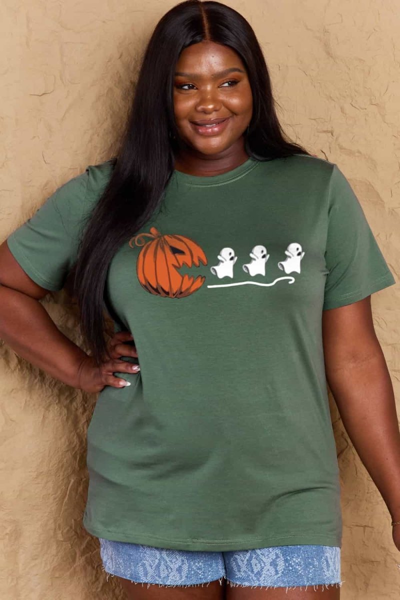 Simply Love Full Size Jack - O' - Lantern Graphic Cotton T-Shirt - CELIVINE