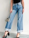 High - Waisted Wide Leg Jeans - CELIVINE