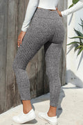 Ribbed High Waist Leggings - CELIVINE