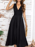 Full Size Slit V - Neck Sleeveless Dress Plus Size - CELIVINE