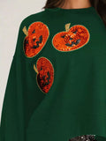 Halloween Pumpkin Round Neck Sweatshirt - CELIVINE
