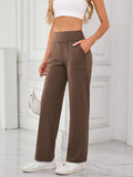 High Waist Active Pants with Pockets - CELIVINE