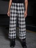 Full Size Plaid High Waist Pants - CELIVINE